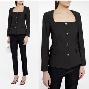 Veronica Beard Black Blazer with Square Neckline